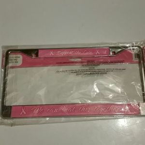 Breast cancer awareness license plate frame